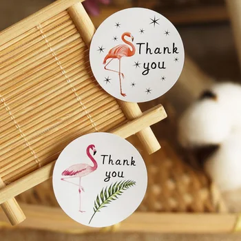 60pcs Flamingo Ďakujem Tesnenie Nálepky Ručné Tesniaci Papier Štítok Darčeková Taška Candy Box Balenie Svadobné Pečenie Papier, Samolepky