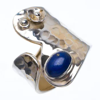 Prírodné Lapis Lazuli Ručné Jedinečný 925 Sterling Silver Ring 7 A3908