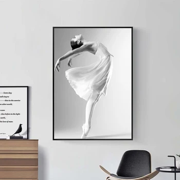 Moderný Minimalistický Balet Plagáty Na Stenu Umelecké Plátno Obrazy Tanečné Umenie Fotografie Vytlačí Dievčatá Skvelé Darčeky Obývacia Izba Domova