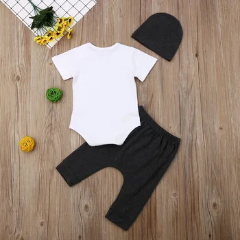 Detské Oblečenie Nové Dieťa Dieťa Dieťa Chlapec 3ks Oblečenia Kombinézu Nohavice, Čiapky Sunsuit Letné Oblečenie