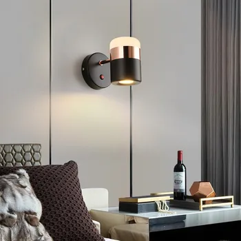 Nordic Dizajn Rotujúce LED Nástenné Svietidlá Pre Domova Loft Sconce Železa Moderné Posteli Nástenné Svietidlo Svietidlá Svietidlo