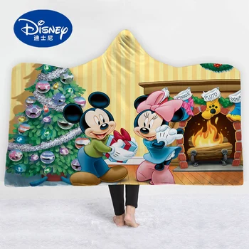 Disney Mickey Mouse s Kapucňou Deka Flanelové Plyšové Tenká Prikrývka Gauč/posteľ/lietadlom Cestovať posteľná bielizeň Hodiť Deka V Spp Teplé deti darčeky