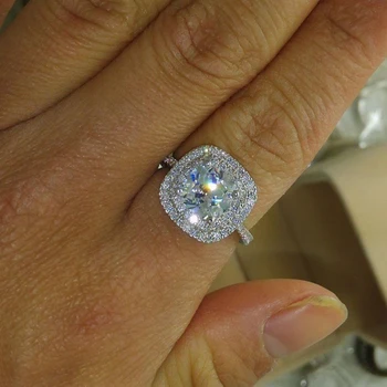 LMNZB Nové Módne Fialové CZ Zirkón Diamantový Prsteň Svadobné Jemné Šperky 925 Silver Zásnubné Prstene Pre Ženy