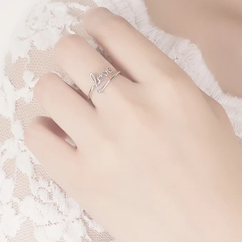 Pure 925 Sterling Silver Ring Módne Jednoduché Nepravidelný List Krúžky Otvorenie Dizajn prst Prsteň Pre Ženy Šperky Dievča