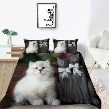 Elegantné Mačka posteľná bielizeň Nastaviť Kráľ Tajomné Realisticky Fantasy 3D Perinu Kráľovná Twin Plný jednoduché Dvojité Jedinečný Dizajn Posteľ Nastaviť