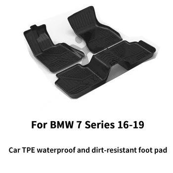 BMW 7Series Vlastné Auto All-Počasie TPE Poschodí Nohy Mat Black Full Nastavenie Orezania, aby sa Zmestili na 7 Série 2016 2017 2018 2019 2020