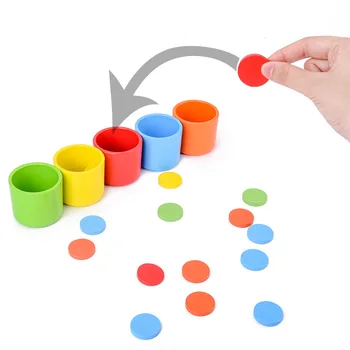 Montessori Farba Triedy Pohár Hračky Klasifikácia Pohár Farebné Mince S Rainbow Poháre Stohovania Až Veža Chlapci Dievčatá Hračky Narodeniny