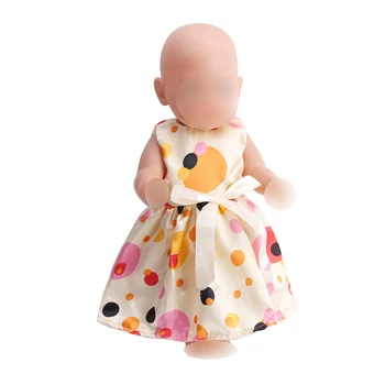 Bábiky oblečenie žltá Vytlačené večerné šaty má mnoho štýlov fit 43 cm bábiky baby a 18-palcové Dievča bábiky f207