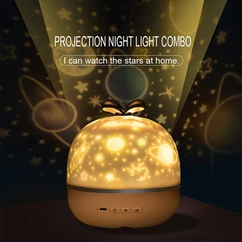 Projektor Nočné Svetlo s Music Box a 6 Projekcia Filmov Otáčanie 360 Hviezdne Nebo Projektor Svietidlo pre Deti, Spálne, detskej izbe Deco