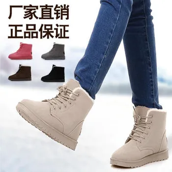 2019 jesenné a zimné nové dámy sneh bavlna topánky čipky bežné kórejská verzia zahusťovanie plus velvet Martin topánky