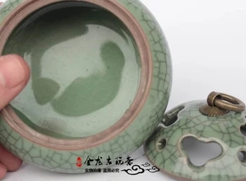 Starožitný zelená glazované porcelánové duté kadidlo horák remeslá