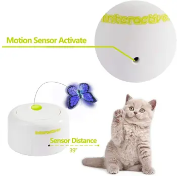 Všetko pre Labky Interaktívne Pohybu Aktivovať Mačka Motýľ Hračka s Jedným Nahradenie Blikajúce Motýle Hračka
