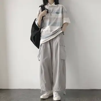 Ležérne Nohavice Ženy Pevné Širokú Nohu Vrecku Plus Veľkosť 3XL Dámske Ulzzang Voľné Nadrozmerná Hrubšie Módne Jednoduché Harajuku Streetwear