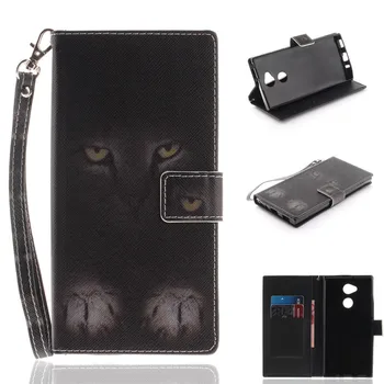 Flip Peňaženky obal Pre Sony Xperia XA2 Ultra Prípadoch Coque Zvierat, Vlk, Tiger, Lev Maľované PU Kožené Telefón Kryt tašky