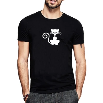 HT0073# Mačka je naštvaný t shirt mužov tričko pánske tričko vrchole letné Tričko fashion pohode O krku tričko krátky rukáv