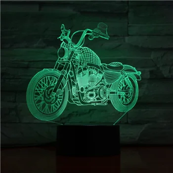 3D Nočné Svetlo Motocykel 3D stolná Lampa Baterka Osvetlenie Domáce Dekorácie v Pohode staromódnym Auto Kolekcia Led Osvetlenie, Blesk