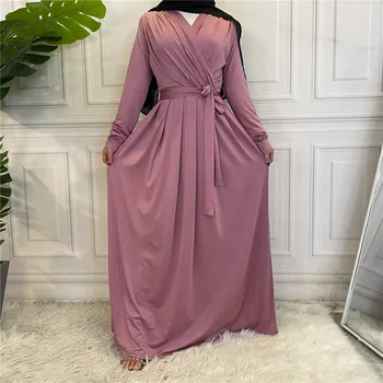 Ramadánu Eid Mubarak Hodvábne Abaya Dubaj Moslimské Oblečenie Kaftan Šaty Islamskej Abayas Žien Vestidos Župan Priere Longue Femme F2711