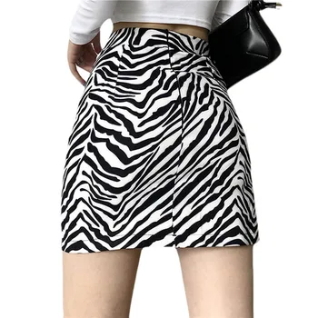 Vintage Anime Leopard Zebrovité Sukne Sexy Vysoký Pás Krátke Micro Mini Sukne Dámske Strany Clubwear Sukne