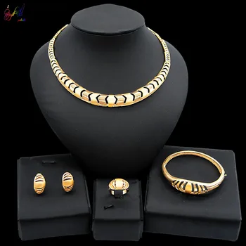 Yulaili Retro Afriky Šperky Sady Veľkoobchod Nigérijský Svadobný Náhrdelník Náušnice, Náramok, Prsteň Pre Ženu Príslušenstvo Bijoux