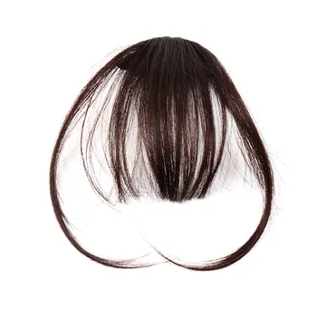 HOOH Módne Ženy Predné Čistý Vzduch Fringe Rany Klip tresku ďalšie predlžovanie Vlasov rovno Syntetické Reálne Prírodné hairpiece