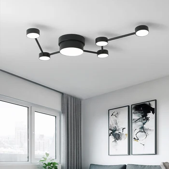 Nordic moderný minimalistický obývacia izba čierna šedá dekoratívne lampy reštaurácia, LED stropné svietidlo, spálne, diaľkové ovládanie stmievania lampa