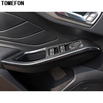 TOMEFON Pre Ford Focus LHD 2019 Vnútorné Dvere, Rukoväť, lakťová opierka Rámu Okna Výťah Prepnúť Tlačidlo Panel Kryt Výbava Interiérové Doplnky