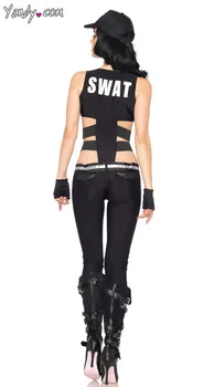 Ženy, Fantázie Swat Sniper Kostým Sexy Halloween Polícia Cosplay Kostýmy pre Dospelých