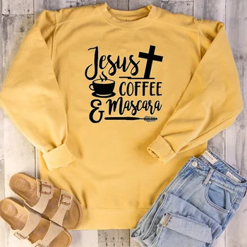Ježiš Kávy Mikina Ženy Nadrozmerné Hoodie Ružové Oblečenie Príležitostné Tlače Pulóvre Kórejský Dámske Mikiny Green Plus Veľkosť