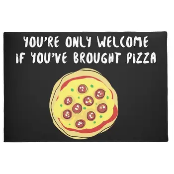 Funny Pizza Vitajte Mat Novinka Ste Vítaní, Ak sa Vám Priniesli Pizzu, Dvere, Rohože, Nezdravé Potraviny, Podlahy Koberec Koberec Rohože na Pizzu Milenca