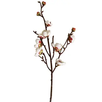 Ružové Biele Červené Umelé Slivkové Kvety Kvety Ornament Zimné Falošné Cherry Hodváb Rastlín Strana Svadobné Sladké Domáce Dekorácie