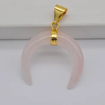 Rose Crystal Kameň Perličiek Prívesok Polmesiaca Šperky Pre Ženy Darček Módne S3160