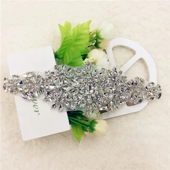 Kamienkami kvetinové svadobné šaty pás škvrny appliques crystal appliques pre ženy DIY šitie príslušenstvo kamienkami výbava