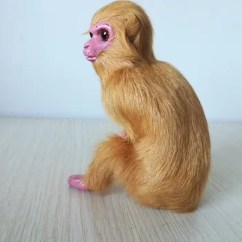 V reálnom živote hračka opice pevný model plastická a srsť hnedá opice o 9x6x13cm domáce dekorácie hračka darček b1702