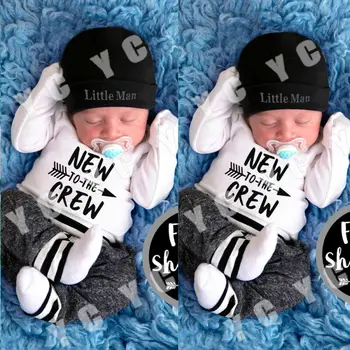 3ks Dieťa Novorodenca Chlapec Romper+Nohavice Oblečenie, Oblečenie Kombinézu Playsuit 0-18 M