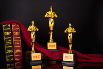 Svetový Pohár zlato-á malá zlatá trofej vlastné plastové Oscar trofej darček crystal trofej