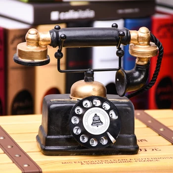 Kreatívne Retro Dekoratívne Telefóny Sochy Antických Ošumelé Staré Telefóny Dekorácie Remesiel Bar Okno Domáce Dekorácie Príslušenstvo