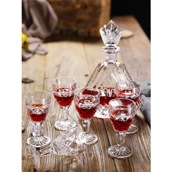 Európska Crystal Červené Víno Nastaviť Domácnosti Whisky Fire Tvorivé víno Decanter Sedem Nastaviť, poháre na Víno a fľaše pre domáce drinkware