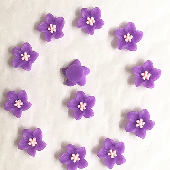 100ks 14 mm fialová Živice Kvety Dekorácie Remesiel Flatback Cabochon Pre Scrapbooking Diy Príslušenstvo
