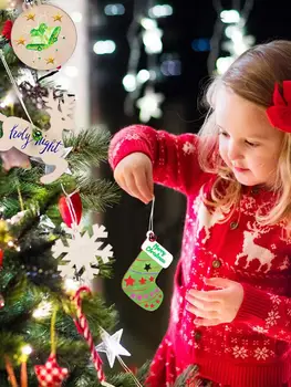 72pcs Vianočné Ozdoby, Drevené Visí Prívesky Strom Veselé Vianoce DIY Farbenie Dekorácie Pre Domov Strán Nový Rok Navidad