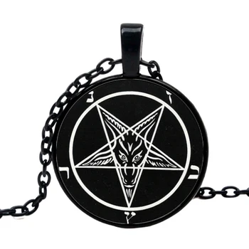 Baphomet Obrátený Pentagram star náhrdelník black Antilopy ' s head demon religiou mužov LaVey Satanizmu Okultné Kovový Prívesok veľkoobchod