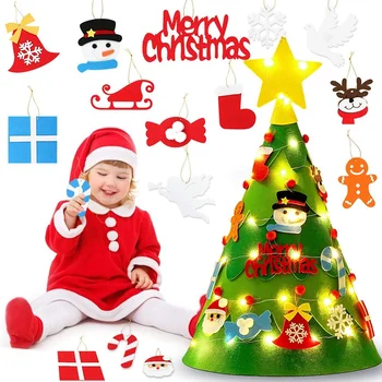 Cítil Vianočný Strom,urob si sám Vianočný Stromček Set Roztomilé Kreatívne HOBBY Vianočný Strom s Ozdoby String Svetlo Vianočné Darčeky, Vianočné