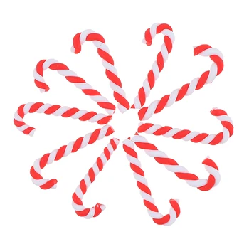 10Pcs Kawaii Živice Flatback Cabochons Scrapbooking Roztomilý Hliny Vianočné Červená Biela Candy Cane Plavidlá, Domáce Vianočné Dekorácie