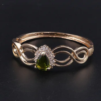 CYNTHIA Svadobné Šperky Sady Svadobný Náhrdelník Sada pre Ženy Nádherné Zelený Zirkón Šperk Set Zlatá Farba Zapojenie