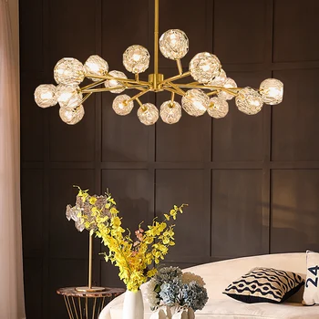 Postmoderných luster všetky medi svetlo luxusné jednoduché Nordic obývacia izba, jedáleň, spálňa crystal osvetlenie pobočka Luster