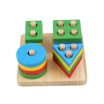 Hračky Pre Deti Vzdelávacie Drevené Geometrické Triedenie Rada Montessori Deti, Vzdelávacie Hračky Budovy Puzzle Dieťa Farba Tvar Zápas