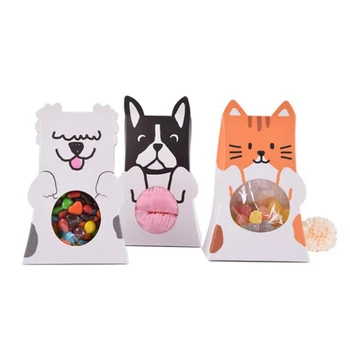 AVEBIEN 50pcs Kreslených Mačka Candy Box Kreatívne Svadobné Dekorácie, Svadobné Zdvorilosti a Darčekovej krabičke, Narodeniny, Party Dekorácie deti