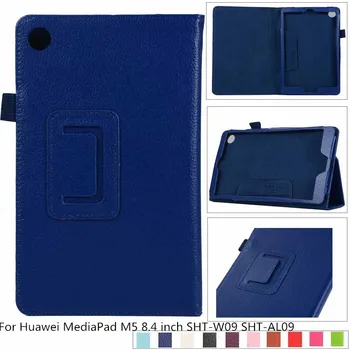 Nový 2 násobne litchi Slim Magnetický Stojan Flip puzdro pre Huawei MediaPad M5 8.4 palcový SHT-W09 SHT-AL09 Tablet chránič puzdro+pero