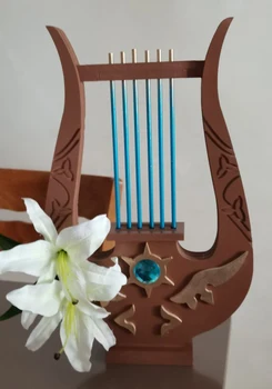 Hra Genshin Vplyv Venti Cosplay Prop Harfa 40 CM*25 CM Nového roku 2020