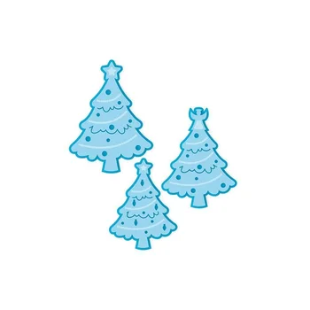 3 Vianočné Stromy Die Kusy Na Kartu, Takže Malý Rozkošný Stromov, Rezanie Kovov Zomrie Scrapbooking Blany Dekorácie Nové 2019