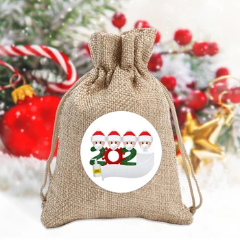 Vianočné Cukrovinky Vrecka Šnúrkou Konopné Lano Candy Bag Prenosné Svadobný Dar Skladovanie Taška Puzdro